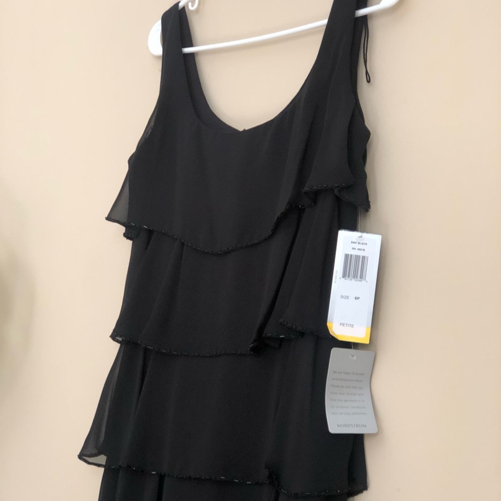 Nordstrom Petite Black Dress with Ruffle Detail